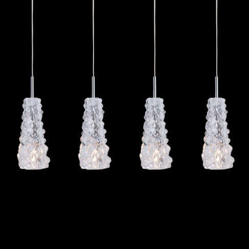 Wisząca lampa metalowa Viviera MDM1603/4 Italux tuby do salonu białe chrom