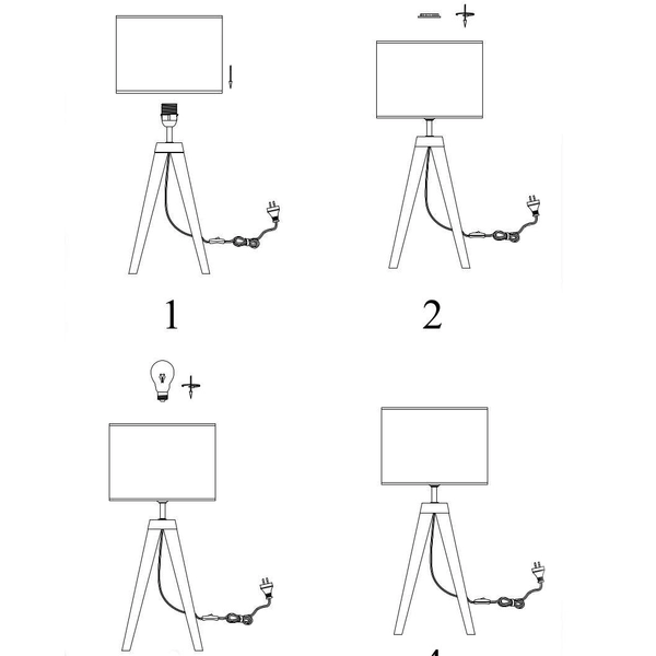 Abażurowa LAMPA stołowa LUNDEN 107944 Markslojd biurkowa LAMPKA stojąca nocna na trójnogu beżowa czarna