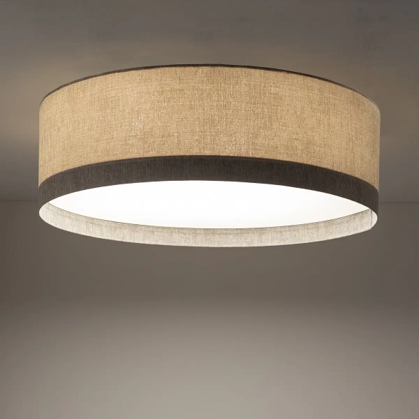 Okrągła lampa sufitowa CEDRO 11671 do jadalni beżowa