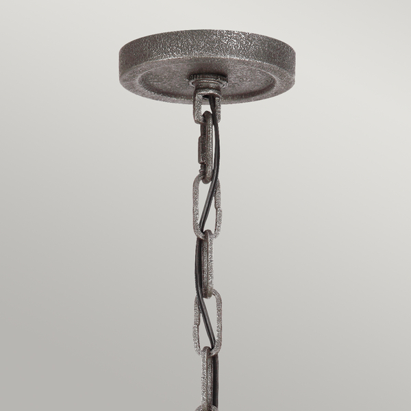 Industrialna lampa wisząca QN-ANGELO9 na łańcuchu czarna
