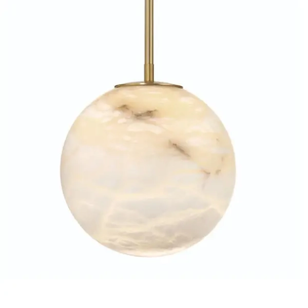 Kulista lampa wisząca Kepler QN-KEPLER-1P-M-BG LED 15W 3000K złoty biały