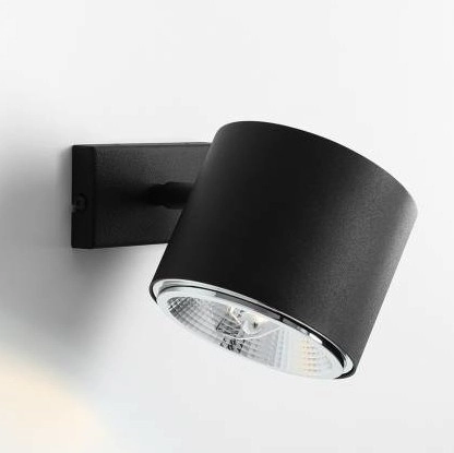 Nowoczesna lampa ścienna Bot 1047C Aldex regulowany kinkiet metalowy czarny