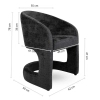 Czarny fotel SHELLY MM001501100357 kubełkowy tkaninowy wypoczynkowy 78cm