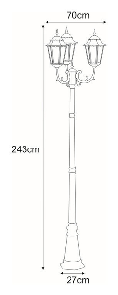 Latarnia ogrodowa Lozana K-7006A2/3 Kaja vintage IP44 czarna złota