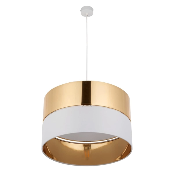Lampa glamour wisząca Hilton 4771 TK Lighting z tkaniny biała złota