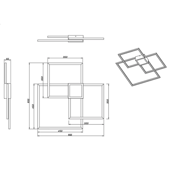 Plafon do kuchni Hydra 676210442 lampa LED 38W 3000K antracytowa