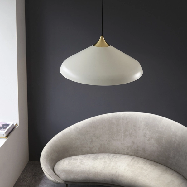 Wisząca lampa nad stół L&-196561 Light& skandynawska biała mosiądz