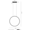 Wisząca lampa czarna Agaro 5312 LED 27W 4000K ring nad łóżko