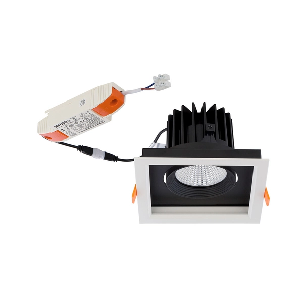 Wpust LAMPA regulowana DIA 8718 Nowodvorski metalowa OPRAWA sufitowa LED 30W 4000K kwadratowa biała czarna