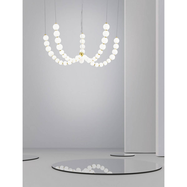 Lampa glamour wisząca Moca LE42746 LED 130W 3000K kule biała złota
