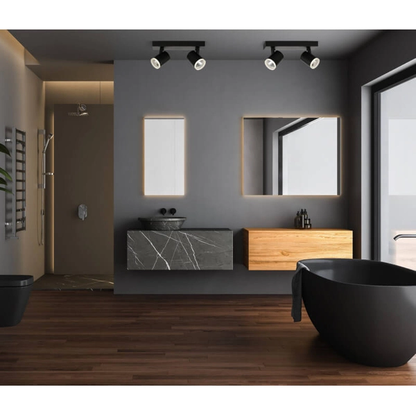 Czarna lampa sufitowa Helvia z regulacją LED 10W 3000K do pokoju