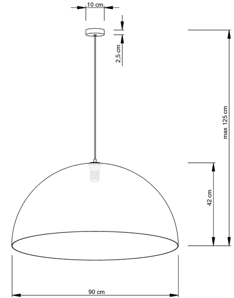 Złota lampa wisząca Sfera nowoczesna kopuła do gabinetu