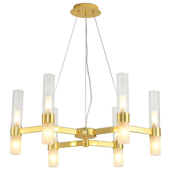 Wisząca lampa glamour Candela DN1505-6 gold Step szklane tuby złote