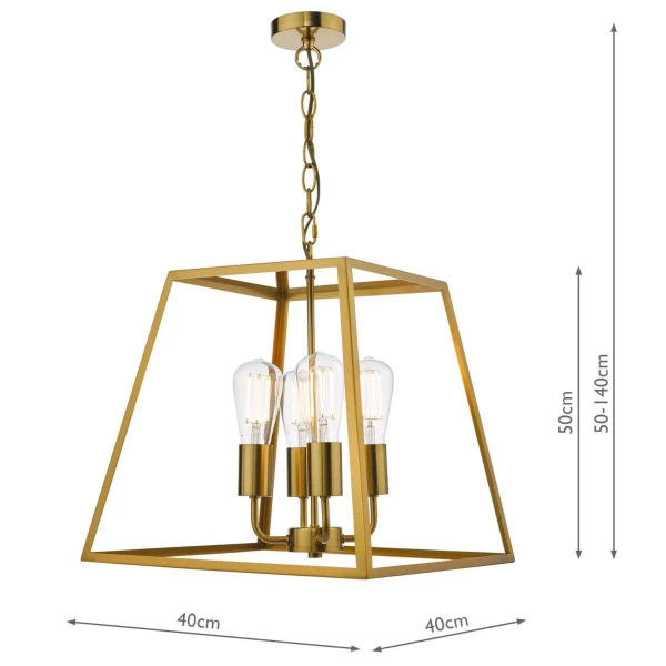 Łańcuchowa lampa wisząca Academy ACA8635 szklana metalowa mosiądz