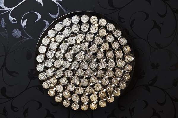 Okrągła lampa przysufitowa Bolla crystals do pokoju chrom