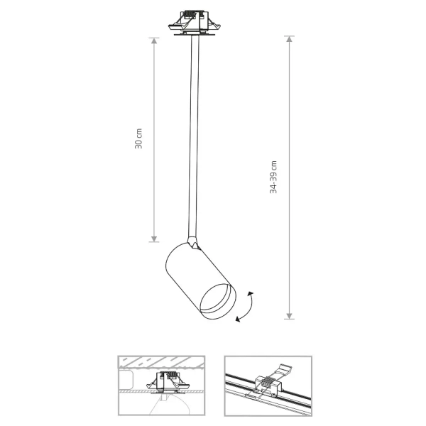 Minimalistyczna podsufitowa lampa MONO 7735 do salonu biała
