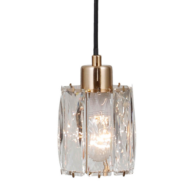 Wisząca lampa tuba Torno PND-40813-1-BK-HBR czarny złoty przezroczysty