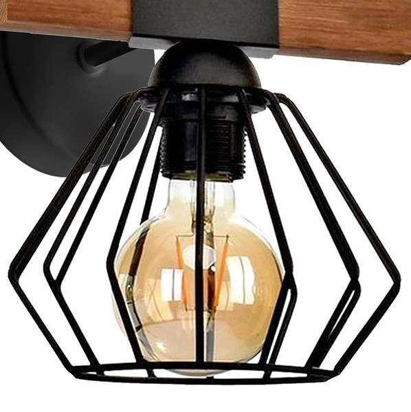 Industrialna LAMPA ścienna OZZY MLP6250 Milagro metalowa OPRAWA kinkiet druciana klatka skandynawska czarna