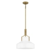 Szklana wisząca lampa Brecken QZ-BRECKEN-2P-AB-ABG biała mosiądz