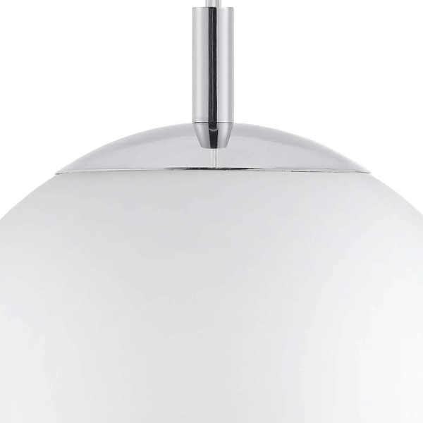 Skandynawska LAMPA wisząca ALUR 10723303 Kaspa szklana OPRAWA kulisty ZWIS kula ball hygge chrom biała