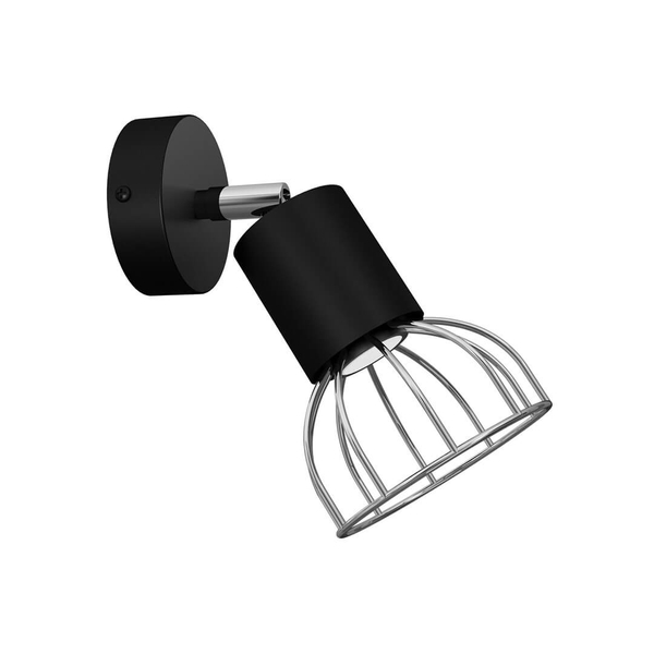 Ruchoma lampa ścienna Dante do sypialni czarna srebrna
