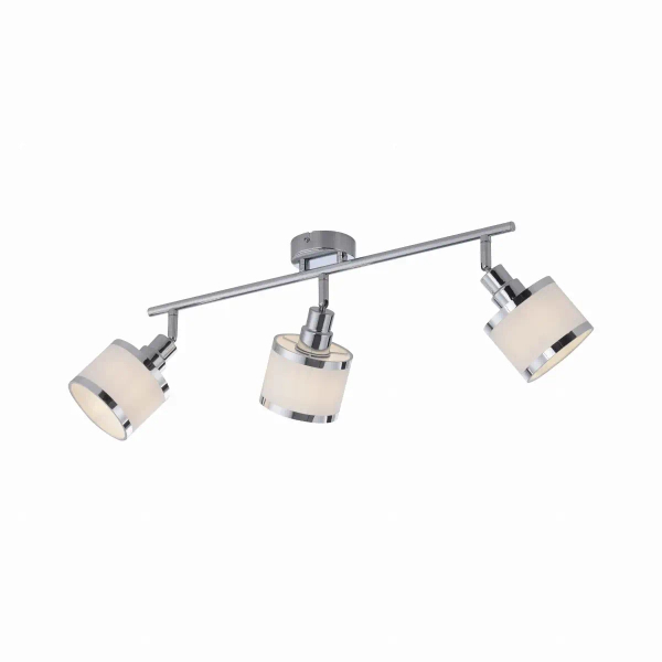 Potrójna lampa sufitowa ACCOR chrom biała reflektory regulowane do jadalni 15373-17