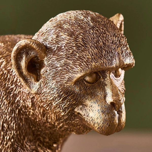 Dekoracyjna lampka stołowa Capuchin 106792 małpka złoty czarny