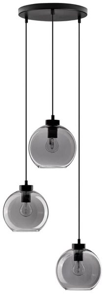 Jadalniana lampa wisząca Repos kaskada czarna przydymiona