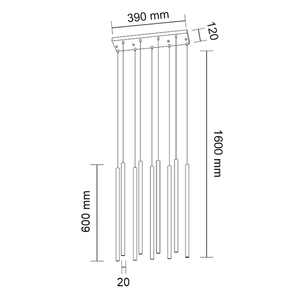 Loftowa LAMPA wisząca KOSAME 7852 Shilo metalowa OPRAWA industrialny ZWIS tuby czarne