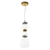 Wisząca lampa do salonu ceramika Evans PND-94981V-3B-GD LED 15W 3000K biała złota