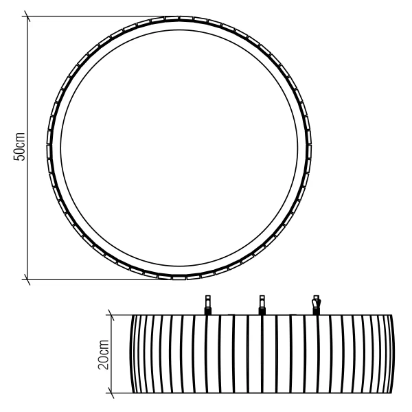 Okrągły plafon Barrel QN-BARREL-F-LED-50-TEAK LED 17W 3000K brązowy