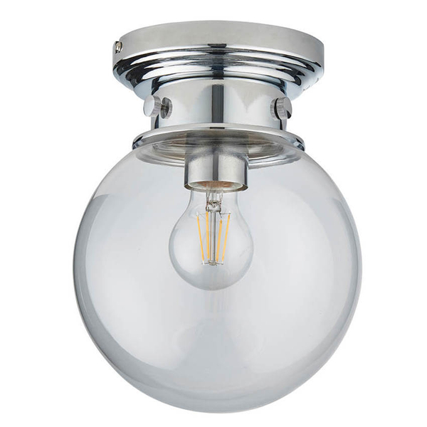 Kulista lampa sufitowa Cheswick 96138 IP44 chrom przezroczysty