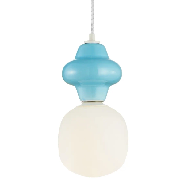 Lampa wisząca do salonu Latera PND-94331-1S-BLU ceramika niebieski