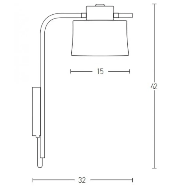 Metalowa lampa ścienna 18135 na wysięgniku tuba czarna miedziana