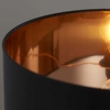 Abażurowa lampka nocna Waldorf 61149 na stolik czarna miedziana