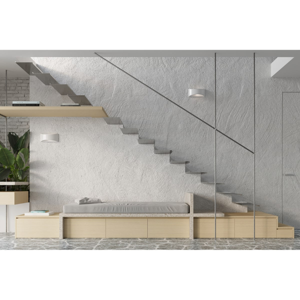 Półokrągła lampa ścienna SL.0834 ceramiczny kinkiet biały