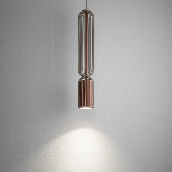 Druciany abażur do lampy CAMELEON SINGLES 12213 beżowy terakota