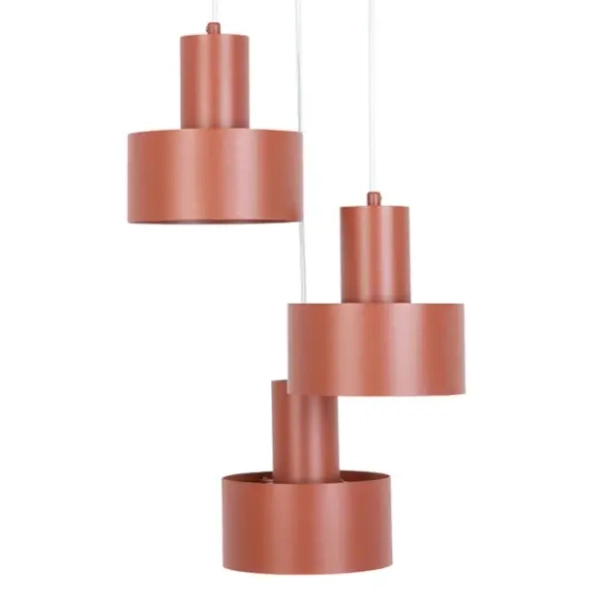 Metalowa lampa wisząca Rif 3 41167 do jadalni tuba ceglana