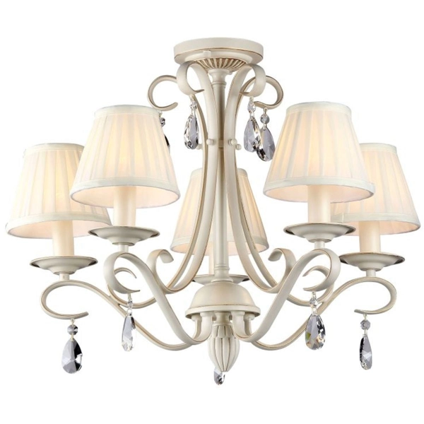 Rustykalny żyrandol Brionia ARM172-05-G Maytoni abażurowy beż