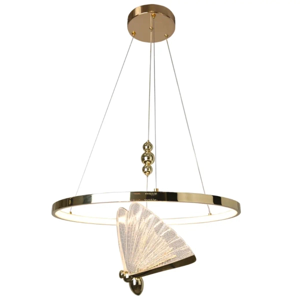 Ringowy żyrandol Marissa LP-2515/1P GD LED 66W CCT motyl złoty