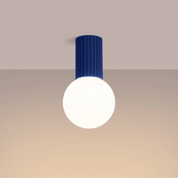 Kulista lampa sufitowa HALO SL.1738 okrągła łazienkowa IP44 niebieska biała