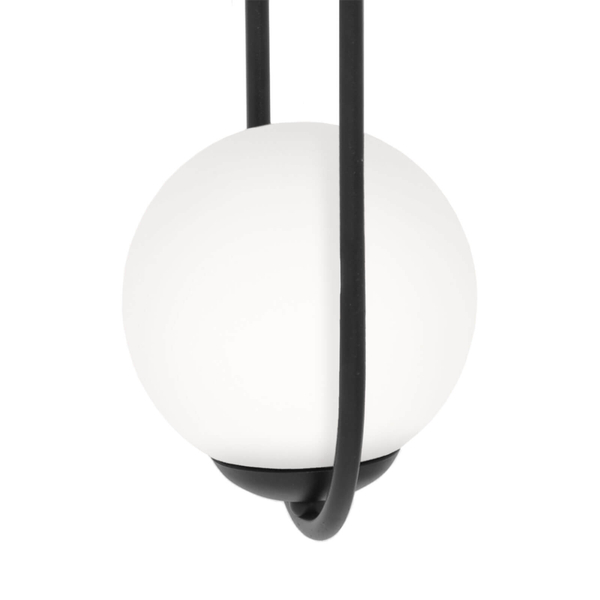 Wisząca lampa kulista Parva K-5101 Kaja szklana biała czarna