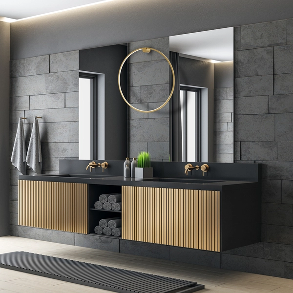 Okrągły kinkiet do łazienki Saturno ML8853 Milagro LED 46W 4000K IP44 złoty