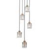 Lampa wisząca tuba Torno PND-40813-5R-BK-HBR czarny złoty przezroczysty