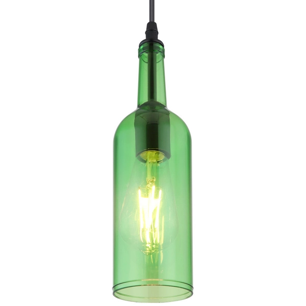 LAMPA wisząca LEVITO 28048HG Globo dekoracyjna OPRAWA podłużny ZWIS retro butelka bottle metalowa zielona