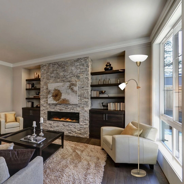 Stojąca lampa pokojowa Diana 4068 podłogowa brąz biała