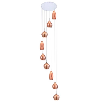 Kaskadowa lampa wisząca Amber Milano AZ4014 Azzardo mosiądz