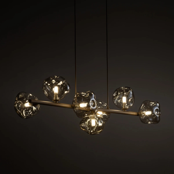 Wisząca lampa do jadalni Lava Sabia 11109 szklane kule beżowy