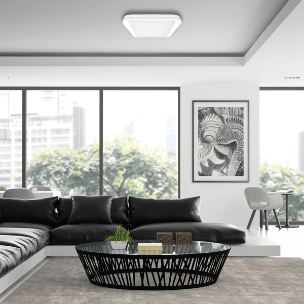 Sypialniana lampa sufitowa Quadro LED 66W 3000-6000K nad łóżko biała