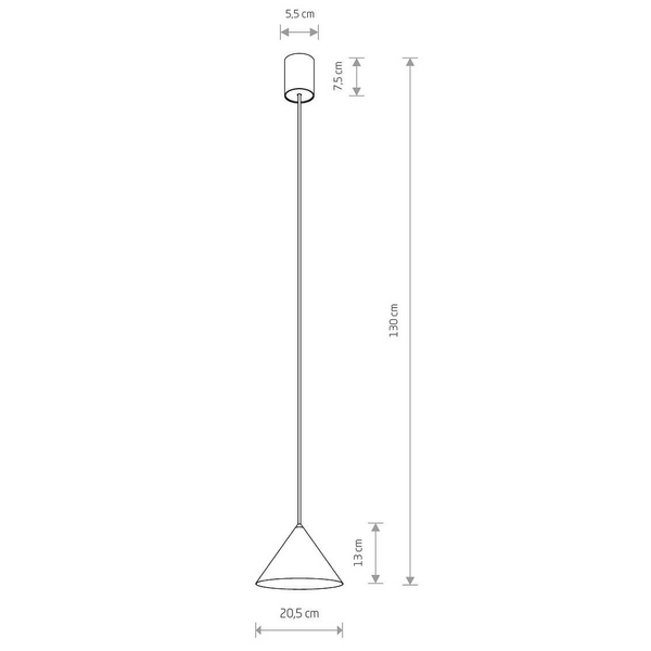 Stożkowa lampa wisząca ZENITH 11488 szałwiowy